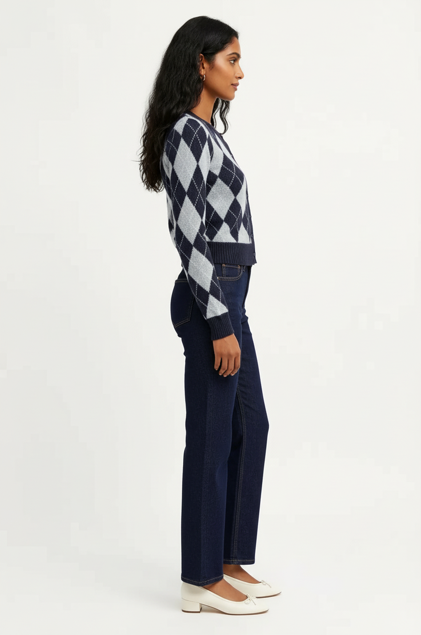 Periwinter Argyle Cardigan