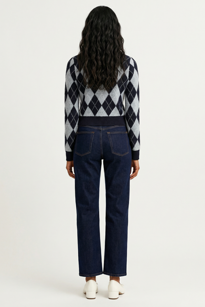 Periwinter Argyle Cardigan