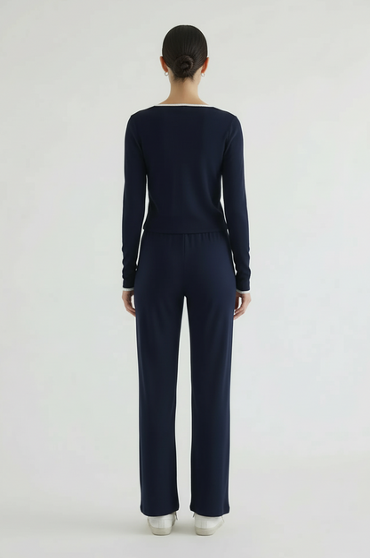 Piped Up Wide Leg Pant