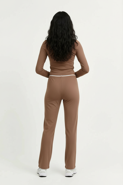 Piped Up Wide Leg Pant