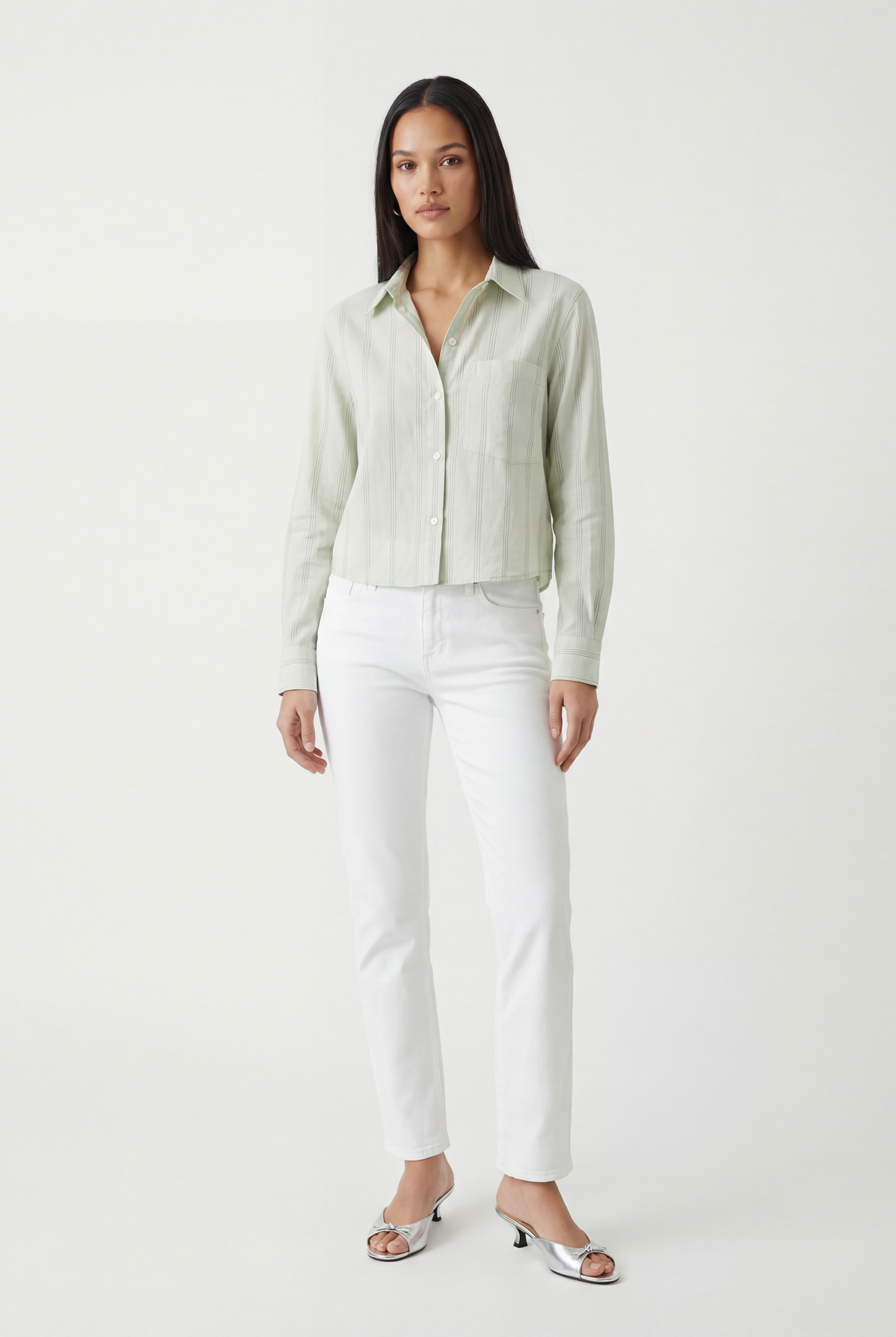Ramy Stripe Button Down Top