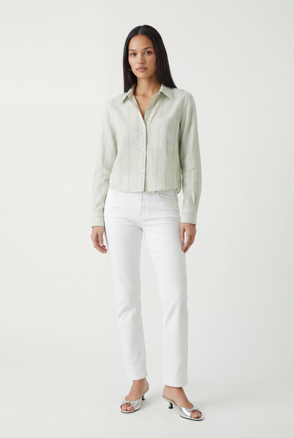 Ramy Stripe Button Down Top