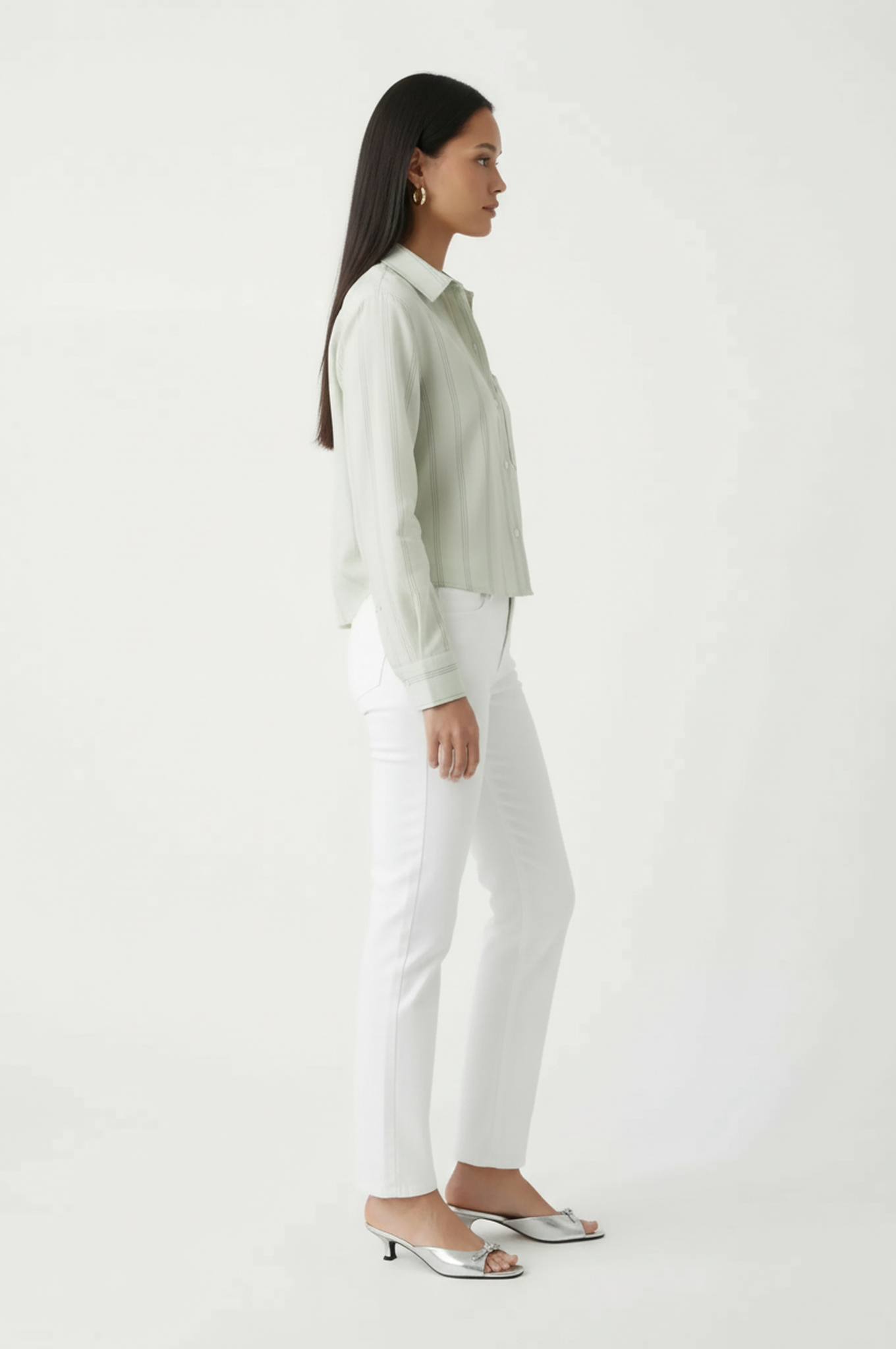 Ramy Stripe Button Down Top