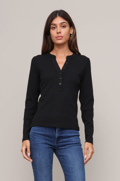 Rowan Ribbed Long Sleeve Henley