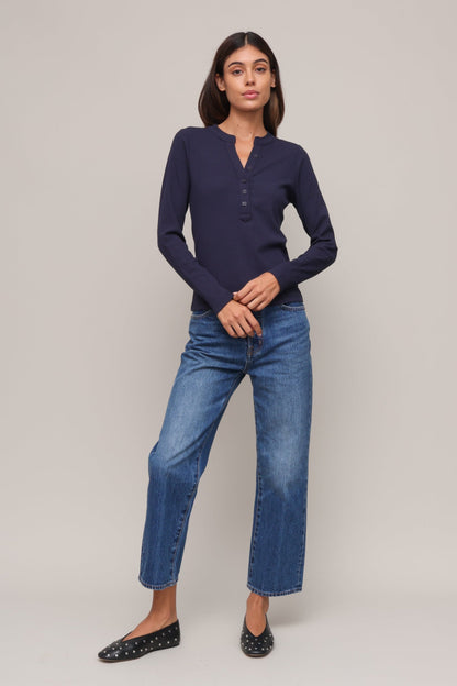 Rowan Ribbed Long Sleeve Henley
