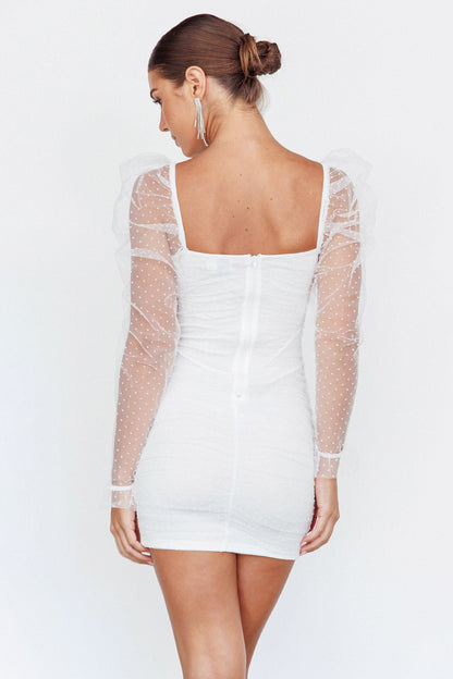 Like Lovers Hail Spot Mini Dress White