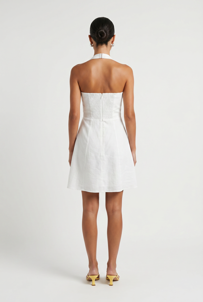 Seabreeze Linen V Neck Dress