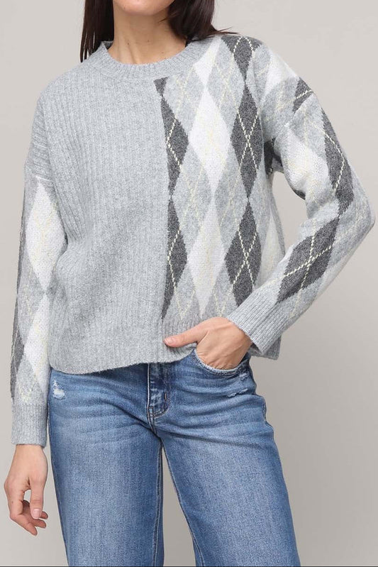 Split Decision Argyle Sweater