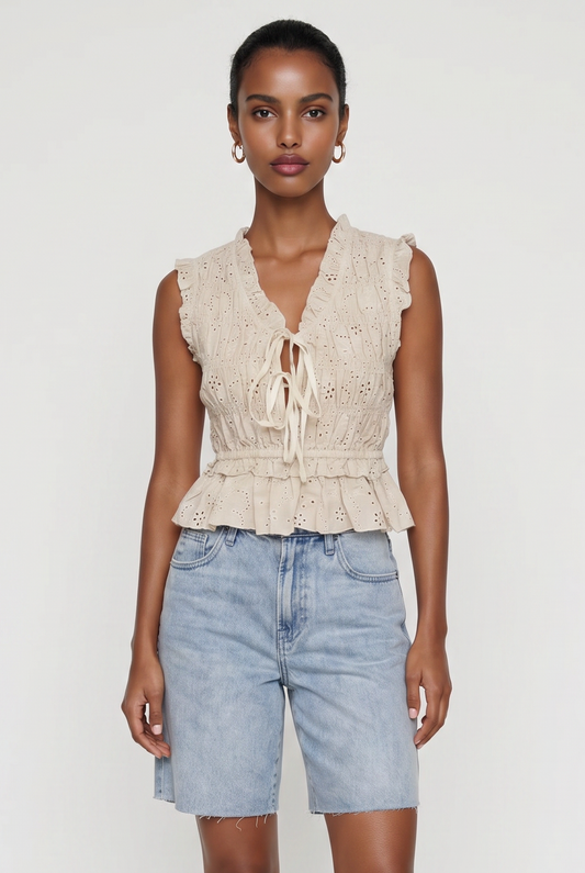Natalie Eyelet Top