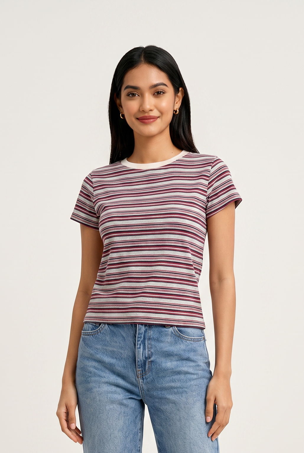 No Notes Short Sleeve Striped Tee