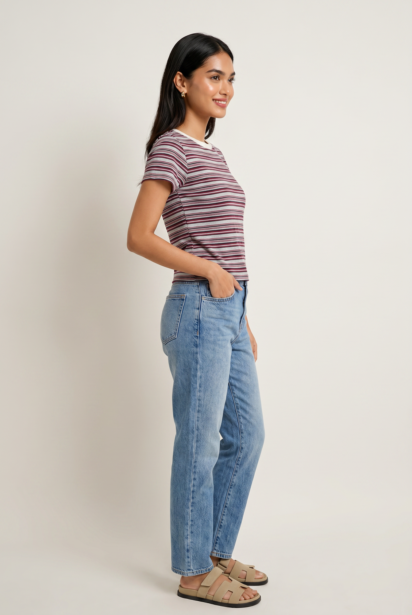 No Notes Short Sleeve Striped Tee