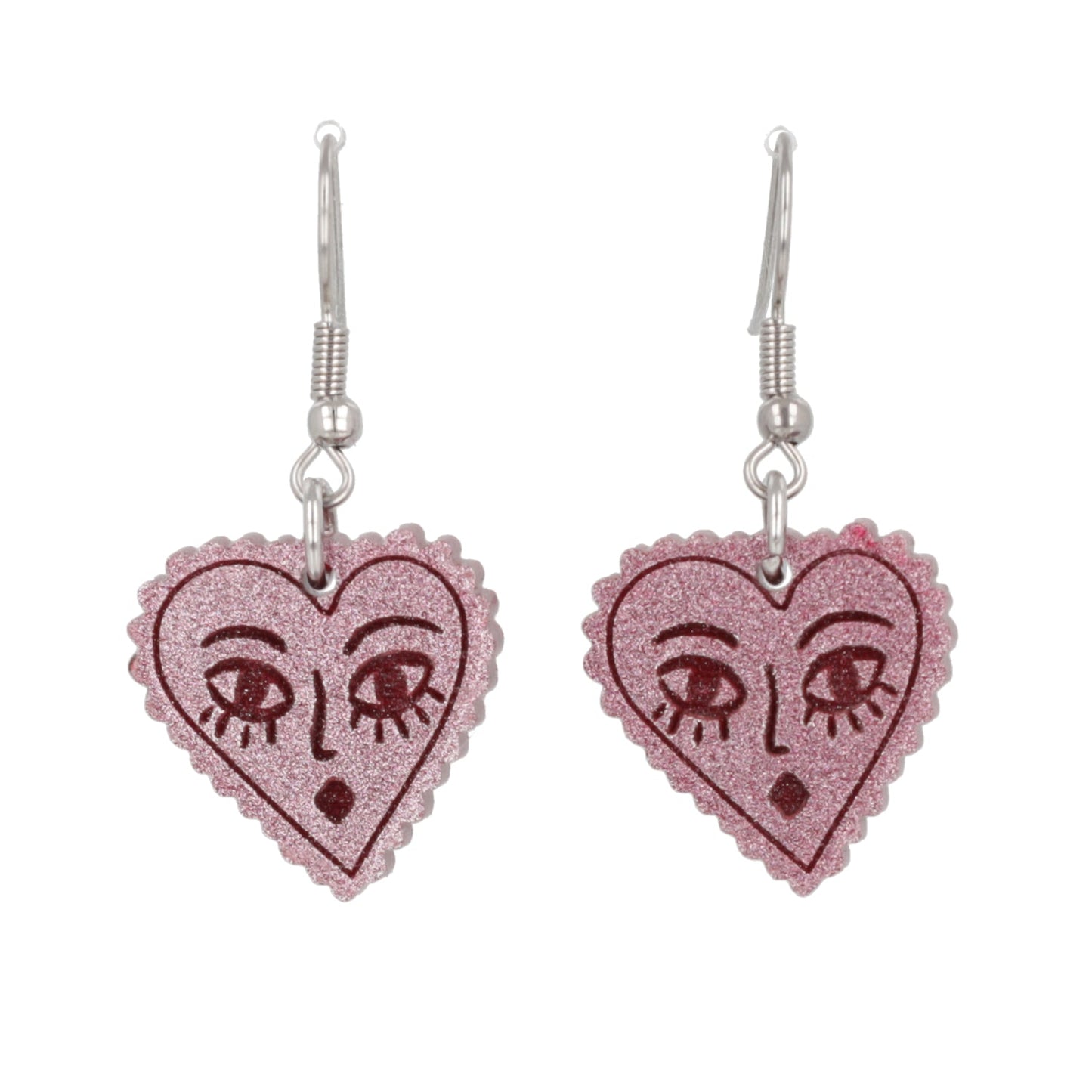 Ooh La La! Heart Face Earrings