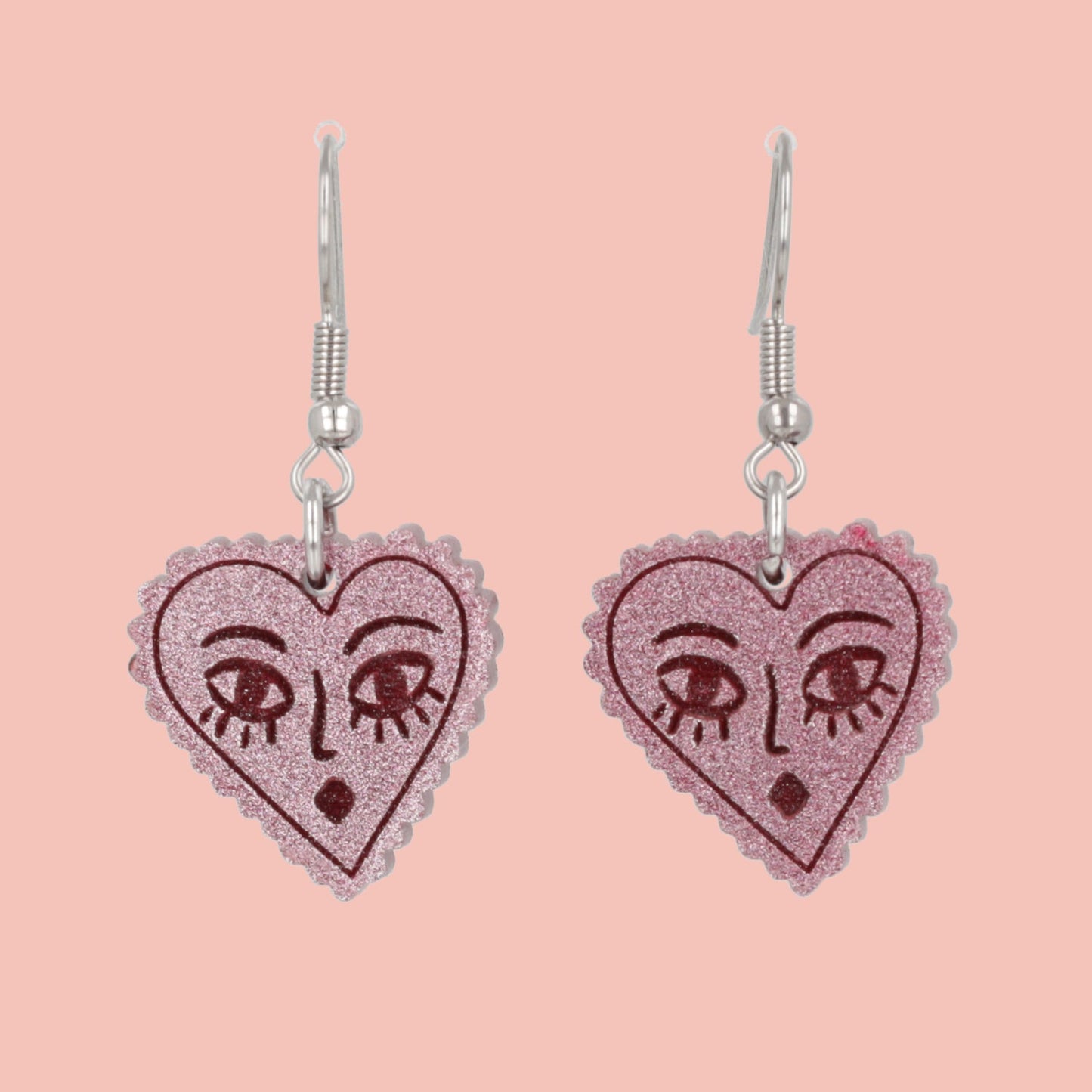 Ooh La La! Heart Face Earrings