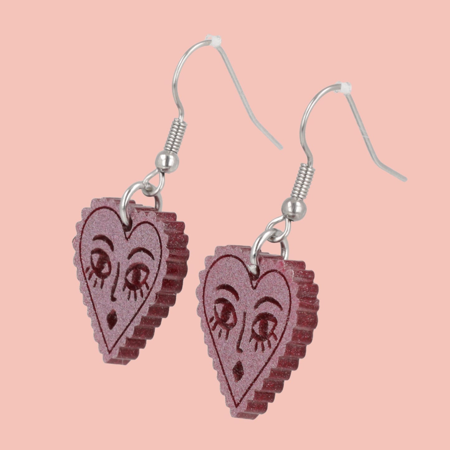 Ooh La La! Heart Face Earrings