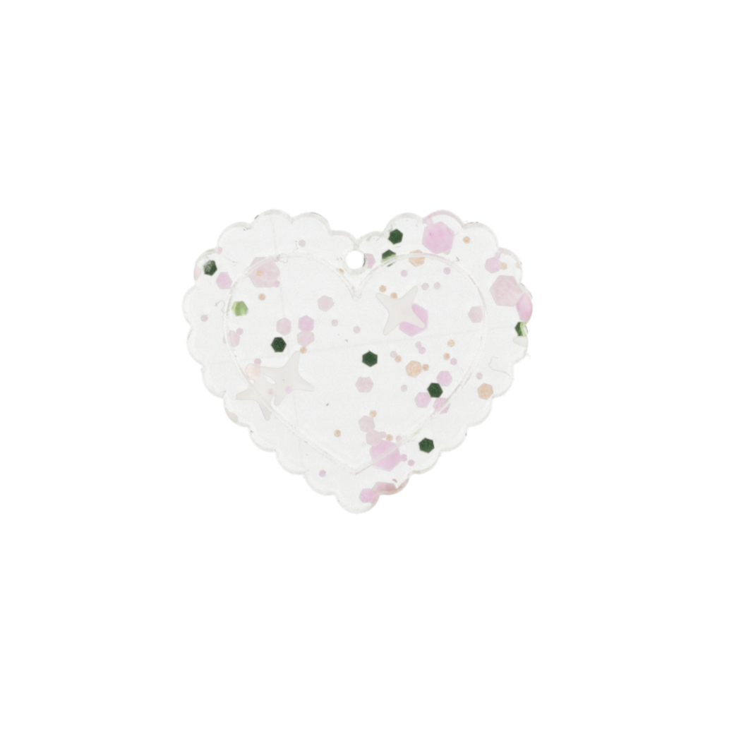 Pastel Confetti Heart Charm
